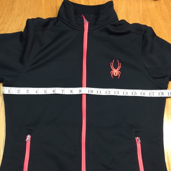 Spider Ladies Black Zip up Jacket. Sz M - Picture 8 of 10